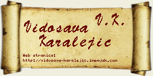 Vidosava Karalejić vizit kartica